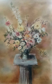 Œuvre contemporaine nommée « Bouquet Colonne au pastel sec », Réalisée par CLICKART+