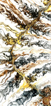 Œuvre contemporaine nommée « Terre dorée », Réalisée par DELPHINE ASENSIO