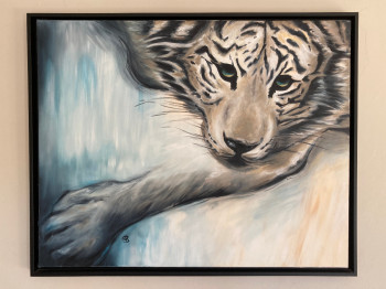 Œuvre contemporaine nommée « Tigre blanc », Réalisée par VéRONIQUE KELLER