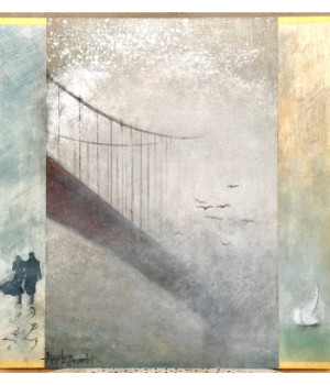 Œuvre contemporaine nommée « Le pont des brumes », Réalisée par MAYLIS BOURDET
