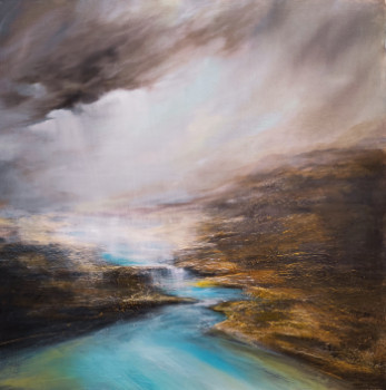 Œuvre contemporaine nommée « A travers des nuages », Réalisée par ERMAKOVA ANGELINA