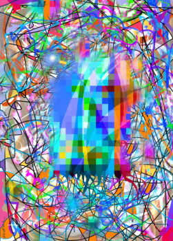 Œuvre contemporaine nommée « los limites de los pixeles », Réalisée par DANTE