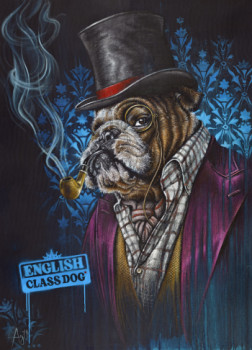 Œuvre contemporaine nommée « English Class Dog », Réalisée par BAZART GRAFIK