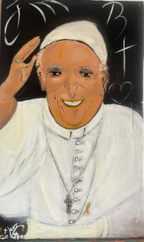 Œuvre contemporaine nommée « Il Papa Francesco », Réalisée par CARRIE VOUTEAU