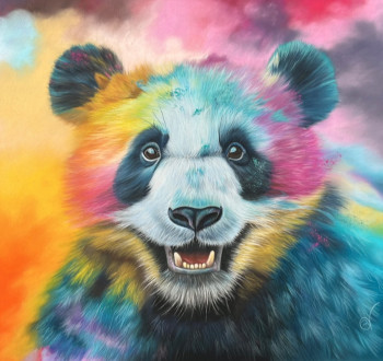 Œuvre contemporaine nommée « Raimbow Panda », Réalisée par VIRGINIE BOISGERAULT