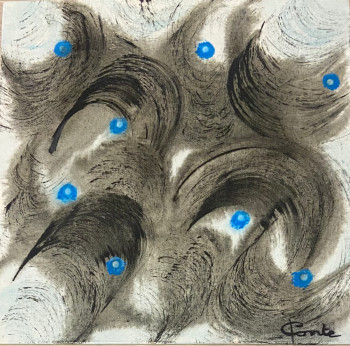 Œuvre contemporaine nommée « Les yeux bleus », Réalisée par PAOLA CONTE « PAO »