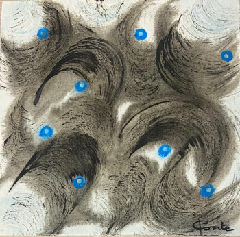 Œuvre contemporaine nommée « Les yeux bleus », Réalisée par PAOLA CONTE « PAO »