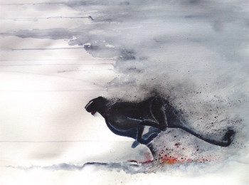 Œuvre contemporaine nommée « Panthera pardus n°4 », Réalisée par GIER