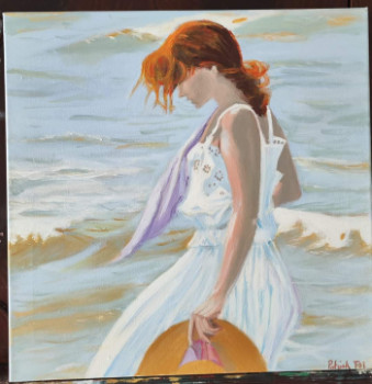 Œuvre contemporaine nommée « Jeune femme rousse en bord de mer », Réalisée par PATRICK FOI
