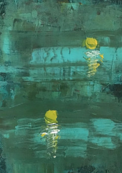 Œuvre contemporaine nommée « Soleils dans l’eau », Réalisée par PACOTILLE