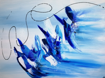 Œuvre contemporaine nommée « Le Silence du Bleu », Réalisée par HERVé BRAULT