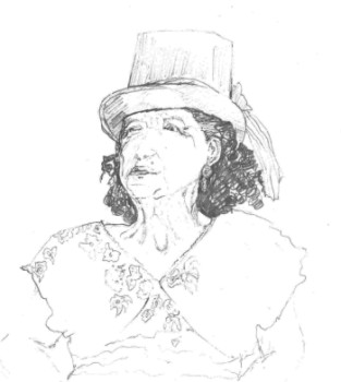 Œuvre contemporaine nommée « {"fr":"Dame au chapeau 1"} », Réalisée par VALERIE ABADIE