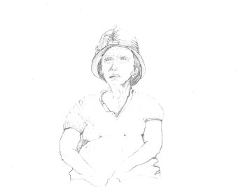 Œuvre contemporaine nommée « Dame au chapeau 2 », Réalisée par VALERIE ABADIE