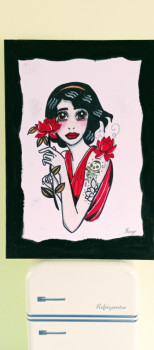 Œuvre contemporaine nommée « Rose tattoo », Réalisée par MARJOCREART
