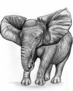 Œuvre contemporaine nommée « Elephant d'Afrique », Réalisée par CHLOé YZOARD