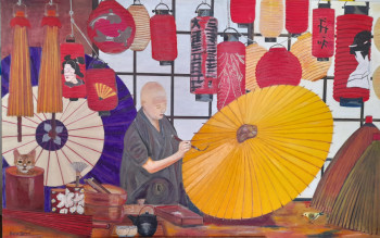 Œuvre contemporaine nommée « L'artisan des ombrelles », Réalisée par FABRICE DURIEUX