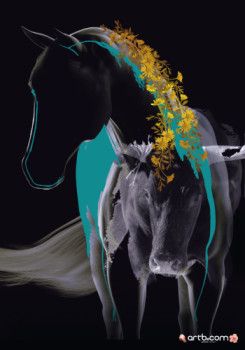 Œuvre contemporaine nommée « Le cheval-taureau », Réalisée par ARTBECOM