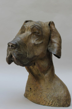 Œuvre contemporaine nommée « Omer, Dog Allemand », Réalisée par VIRGINIE CHARDON SCULPTURE