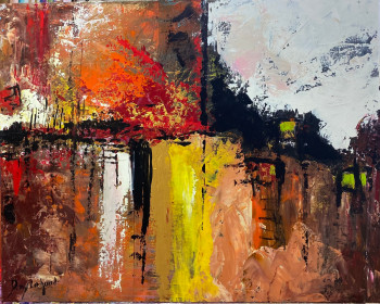 Œuvre contemporaine nommée « LUEURS VERTES », Réalisée par DANY LACHAUD
