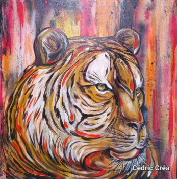 Œuvre contemporaine nommée « Animal - tigre du Bengale », Réalisée par CéDRIC CRéA