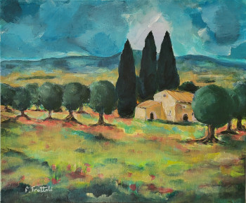 Œuvre contemporaine nommée « Sérénité Provençale », Réalisée par TROTTOLI