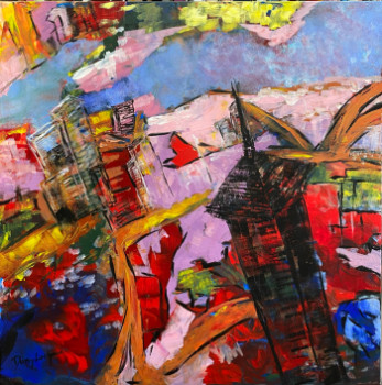 Œuvre contemporaine nommée « SHANGHAI vue aerienne », Réalisée par DANY LACHAUD