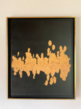 Œuvre contemporaine nommée « Golden Rush,  Original Acrylic and mixed media on canvas, framed in black and gold », Réalisée par PATRICK PRUDHOMME