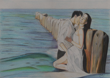 Œuvre contemporaine nommée « Summerkiss », Réalisée par PIRDESSINS