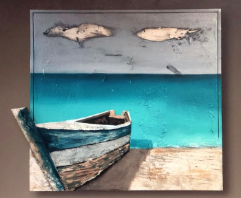 Œuvre contemporaine nommée « The boat ( Le bateau) 3500€ », Réalisée par XHELOART