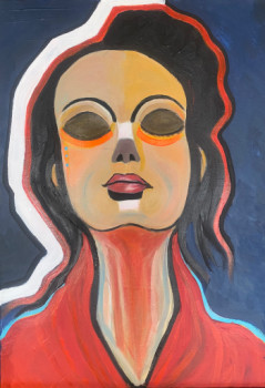 Œuvre contemporaine nommée « Woman in red », Réalisée par MERCE CONANGLA