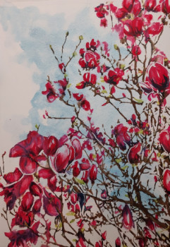Œuvre contemporaine nommée « Magnolias 2024 », Réalisée par LOUIS LEMéE