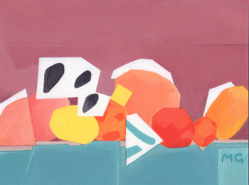Œuvre contemporaine nommée « Nature morte aux oranges », Réalisée par MARTINE GIRARD