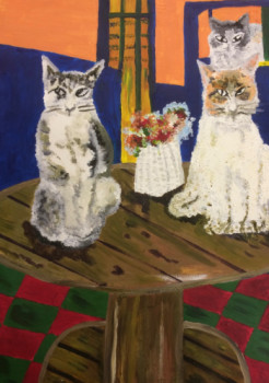 Œuvre contemporaine nommée « Les chats du Sirleny Montes », Réalisée par TAGOQUI
