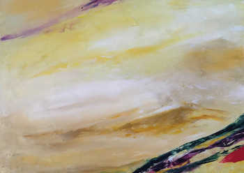 Œuvre contemporaine nommée « Abstrait jaune », Réalisée par JEAN PIERRE SALLE