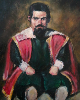 Œuvre contemporaine nommée « El bufón don Sebastian Morra (Velázquez). Copia sui generis », Réalisée par CARLOS RESANO-VASILCHIK