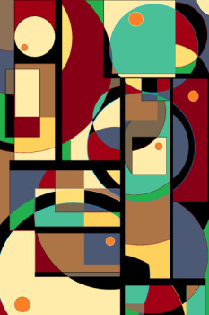 Œuvre contemporaine nommée « Cubic Abstract », Réalisée par LES DéCORS D'IRI