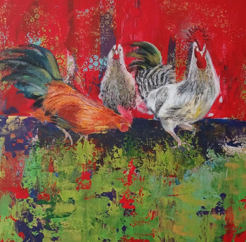 Œuvre contemporaine nommée « Poulettes de luxe », Réalisée par E.BOREL