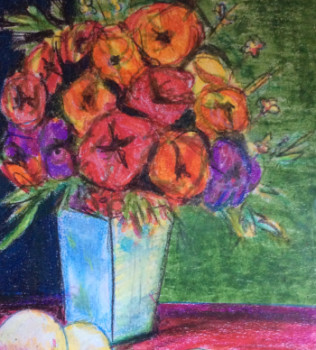 Œuvre contemporaine nommée « Bouquet de fleurs », Réalisée par ISAGANA