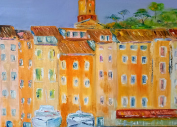 Œuvre contemporaine nommée « SAINT TROPEZ SES COULEURS », Réalisée par CIEL ET MER