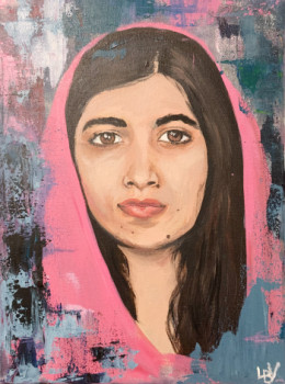 Œuvre contemporaine nommée « Malala Yousafsai », Réalisée par LAETITIA BOUSSOUF VIGNOLES