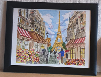 Œuvre contemporaine nommée « Una pareja paseando por las calles de Paris. », Réalisée par NAJO