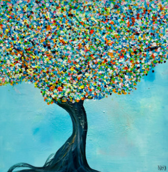 Œuvre contemporaine nommée « Magic tree », Réalisée par NASCA