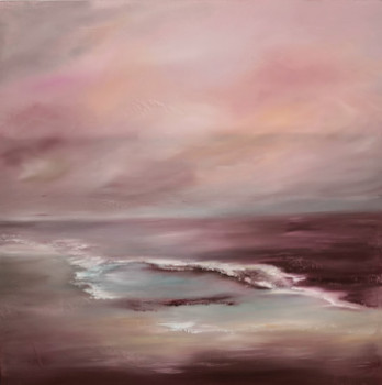 Œuvre contemporaine nommée « HARMONIE EN ROSE ET VIOLET », Réalisée par MARTINE GRéGOIRE