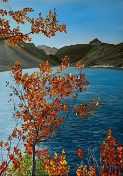 Œuvre contemporaine nommée « L’automne à Tignes », Réalisée par RITA