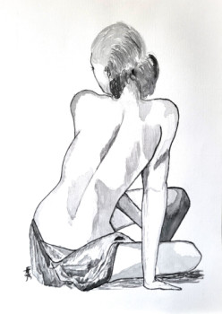 Œuvre contemporaine nommée « Femme assise de dos », Réalisée par STEFAN