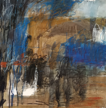 Œuvre contemporaine nommée « Entrelacs,Encre et pastels gras sur carton, », Réalisée par PASCALE PASCALE DENDLEUX