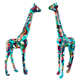 Œuvre contemporaine nommée « Girafe Nymphéa », Réalisée par MAGUY VAZ