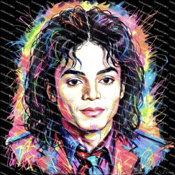 Œuvre contemporaine nommée « Michael Jackson pop art », Réalisée par STEVE DELERIS