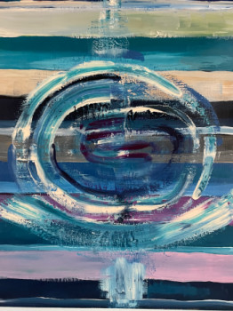 Œuvre contemporaine nommée « Abstracto tonos azules », Réalisée par KARMEN KON K