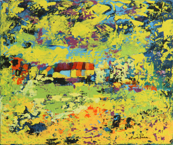 Œuvre contemporaine nommée « Village de mes rêves », Réalisée par EVE PARADOWSKI